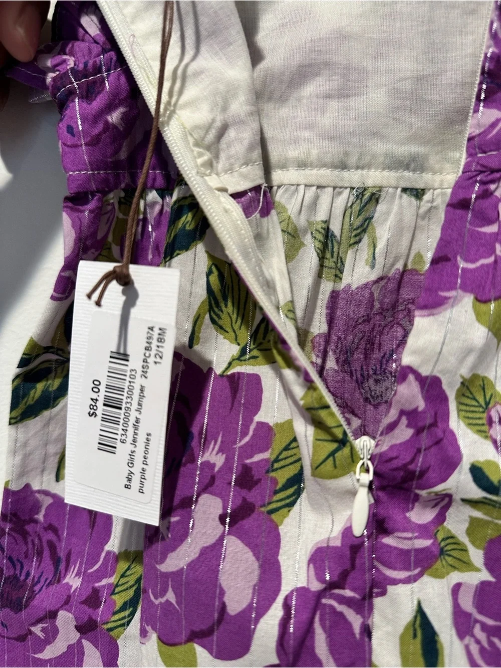 New Pink Chicken Baby Girls Jennifer Jumper Purple Peonies 12-18 months